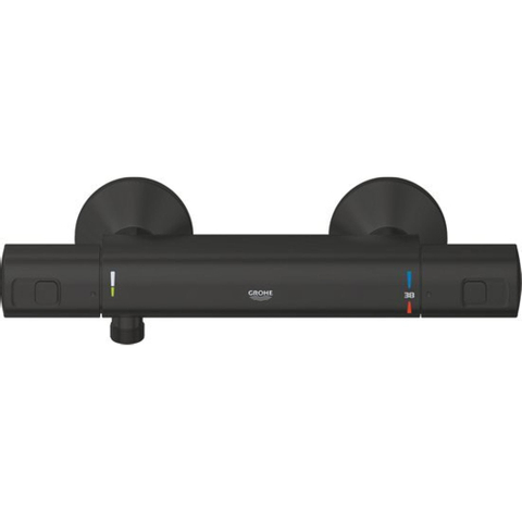 Grohe Precision Start Douchekraan - thermostatisch - zonder omstel - koppelingen - HOH=15cm - matte black (mat zwart) SW924682