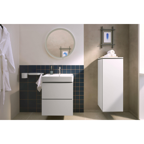 Hansgrohe Xarita Lite S miroir – rond Ø 70 cm – Éclairage LED – chauffage de miroir, à intensité variable – Blanc mat SW1165146