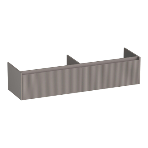 BRAUER Embrace Wavy meuble sous-lavabo 160 2 tiroirs softclose - sans poignées - 2 découpes pour siphon - taupe mat SW1200413