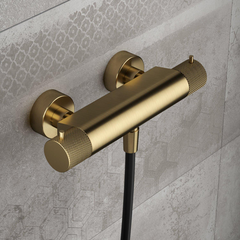 Hotbath Cobber X Thermostatische douchemengkraan - PVD - geborsteld messing (goud) SW440773