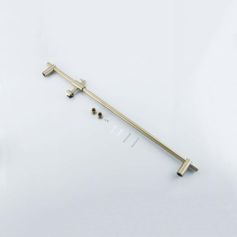 Fortifura Calvi douchekraan - met glijstangset - met ronde handdouche - gladde doucheslang - PVD - geborsteld messing (goud) SW811948