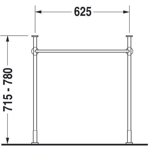Duravit Vero Console pour lavabo hauteur réglable métal chrome SW209409