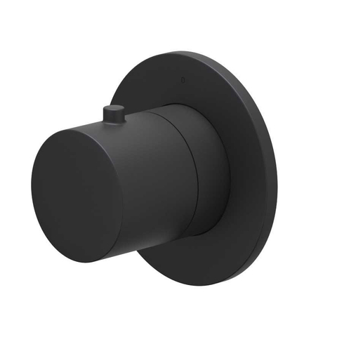 IVY Bond Partie apparente - pour mitigeur de douche encastré - robinet d'arrêt - symmetry - rosace ronde - Noir mat PED SW1031069