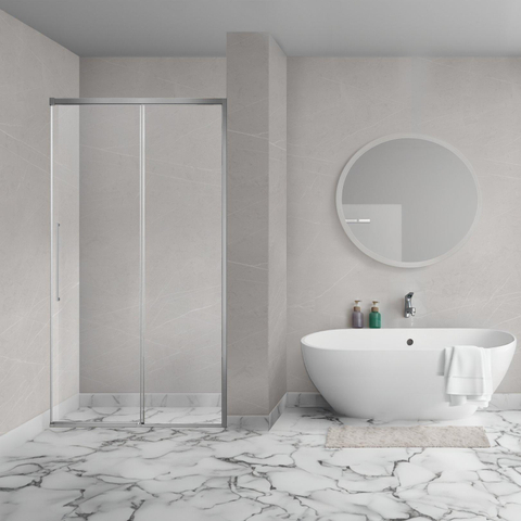 Aqua Vista Lokla Porte de niche - 120x200cm - incl. kit de montage - inox brossé SW1186401