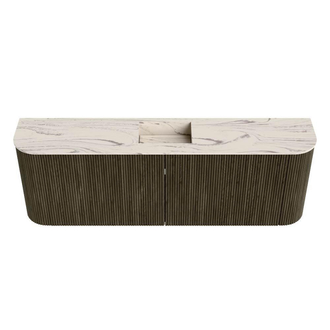 Mondiaz JOYA-DLUX 123.2cm toiletmeubel - ronding links en rechts kleur Shadow - Wastafel FAYE positie Midden 1 kraangat kleur Nata. SW1425009