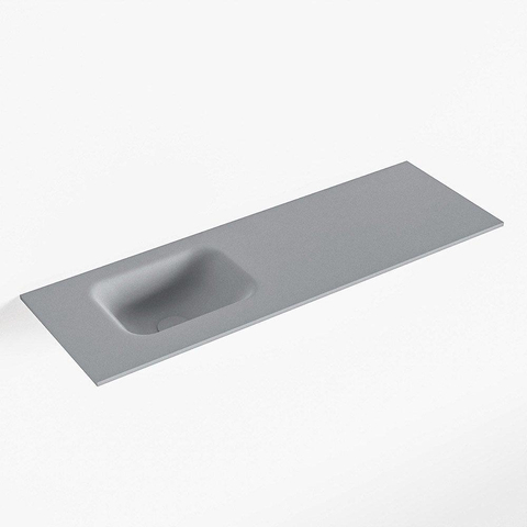 Mondiaz LEX Fontaine - 90x30x0.9cm - lavabo à gauche - sans trous de robinet - pour meuble de WC - Solid surface - Plata SW1026006
