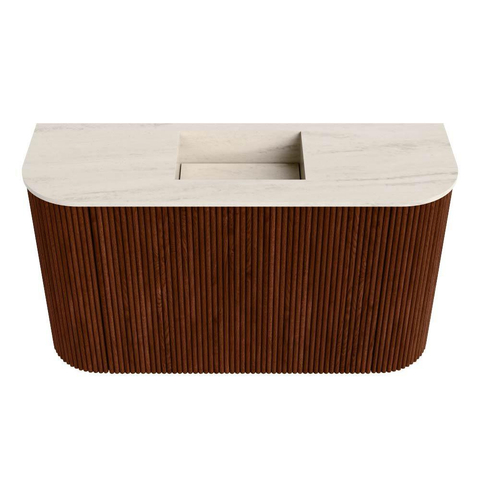 Mondiaz JOYA-DLUX 73.2cm toiletmeubel - ronding links en rechts kleur Ruby - Wastafel FAYE positie Midden Zonder kraangat kleur Meli. SW1425392