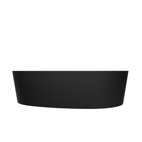 Arcqua Rocker waskom - 50x37x13cm - opbouw - rechts - organisch - cast marble zwart mat SW927804