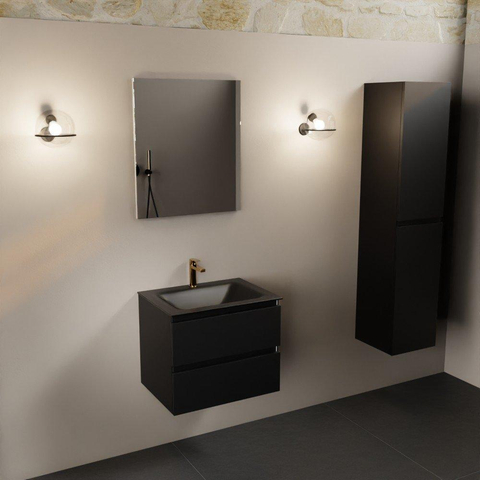 Mondiaz Aivy badmeubelset - 60x45x50cm - 1 kraangat - 1 wasbak urban Solid surface - Midden - 2 lades - Zonder spiegel - MDF Urban SW892405