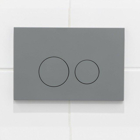 FugaFlow Plaque de commande - panneau de commande pour réservoir encastré Geberit UP320 - double chasse - boutons ronds - plastique gris clair SW1164792