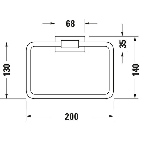 Duravit Karree Handdoekring - hoogglans chroom SW55126
