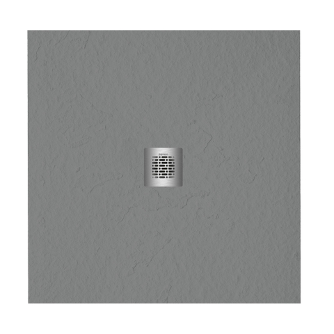 Zeza Grade Douchebak - 80x80cm - antislip - antibacterieel - mineraalmarmer - vierkant - mat cemento (grijs) SW1152853
