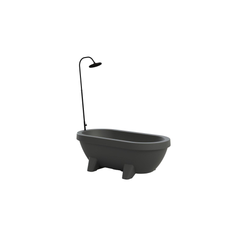 Gardentub Baignoire îlot (extérieur) - 194x94x66cm - synthétique - compatible à l'extérieur - anthracite mat SW1017087
