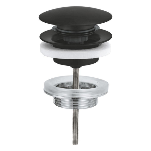 Grohe Waste Set - diameter 63mm - push open - matte black (mat zwart) SW1077334