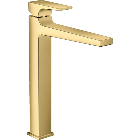 Hansgrohe Metropol 1-gats wastafelkraan - 260 met push open waste - met voorsprong vaste uitloop 20.4cm - glans goud SW297579