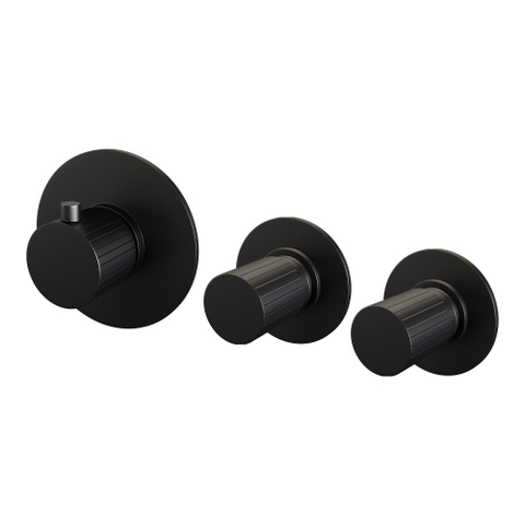 BRAUER Stripe Thermostat encastrable - 2 vannes d'arrêt - pièces d'encastrement et de finition - noir mat SW1435119