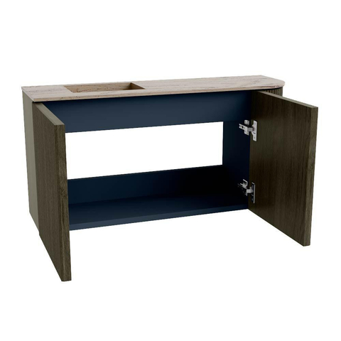 Mondiaz JOYA-DLUX Meuble de salle de bains 81.6cm - arrondi droit couleur Shadow - Vasque FAYE position Gauche Sans trou de robinet couleur Arena SW1424827