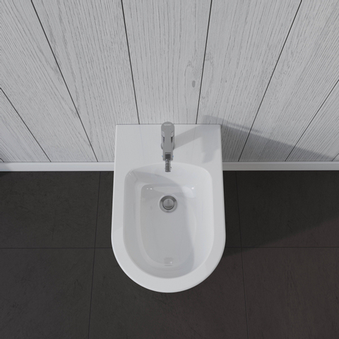 Duravit Me by starck Wandbidet - 37x57cm - met kraangat - met overloop - zonder wondergliss - glans wit 0300875