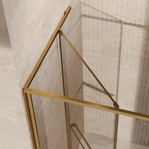 BRAUER Luminis Nisdeur - 90x200 - naar binnen draaiend - helder glas - omkeerbaar - incl. glascoating - geborsteld goud PVD SW1580845