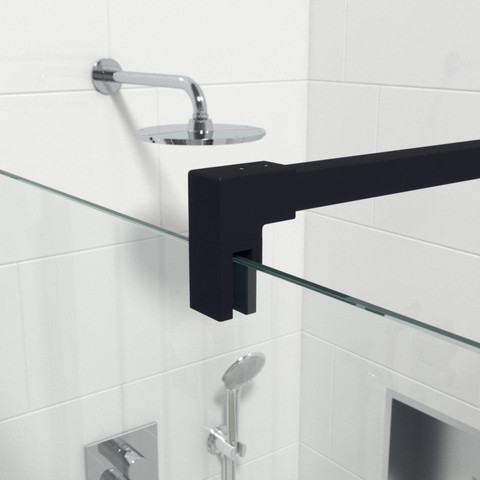 FugaFlow Eccelente Douche à l'italienne Vetro - 90x200cm - verre clair - noir mat SW1468458