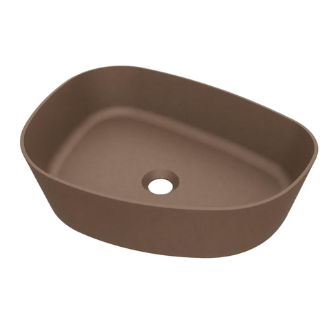Arcqua Rocker waskom - opbouw - organisch links - 50x37cm - mat chocola SW1584241
