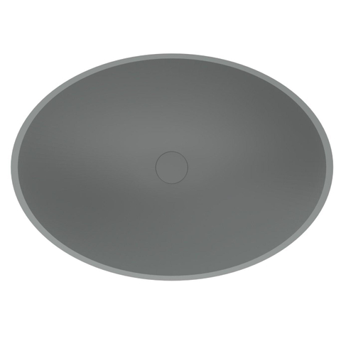 Arcqua Prince Vasque à poser - 49x34cm - ovale - cast marble - gris mat SW909476