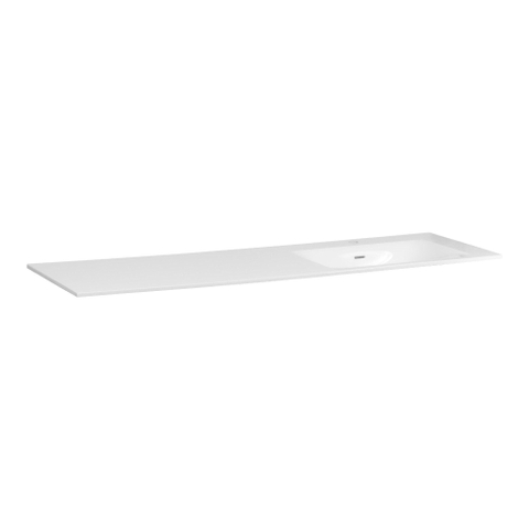 BRAUER Glacier lavabo asymétrique - 160x46x2cm - - 1 vasque - droite 0 trou de robinet- fine stone - blanc mat SW208944