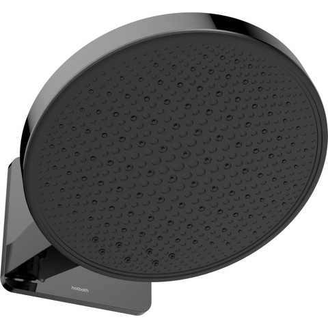 Hotbath &MORE Douche de tête encastrée - 30 cm - ronde - avec boîte - 2 fonctions - PVD noir poli SW1245576