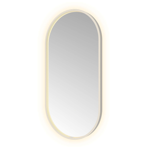 Hotbath &MORE Spiegel Oval - 50x100cm - direct en indirect LED - spiegelverwarming - dimbaar - met afstandsbediening - geborsteld RVS 316 SW1245620