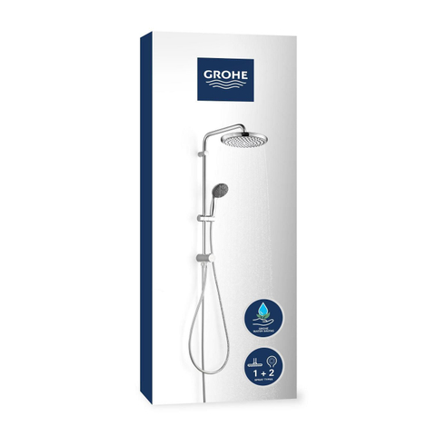 Grohe Vitalio Start 250 Flex Douchesysteem - met omstelkraan - wandmontage - hoofddouche 2 straalsoorten - handdouche 2 straalsoorten - chroom SW1028077