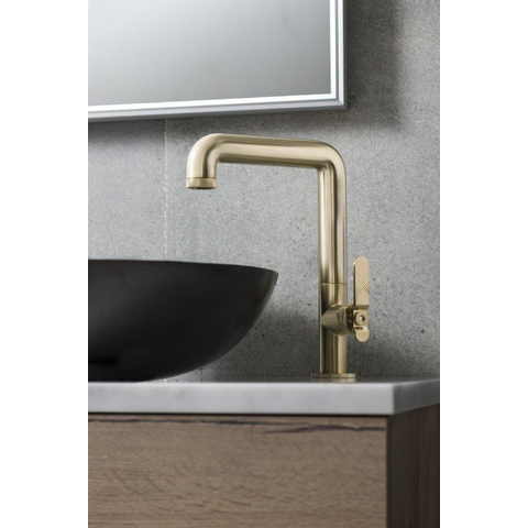 Crosswater Union Wastafelkraan - hoog - opbouw - koudwaterkraan - gecoat messing geborsteld (goud) SW968262