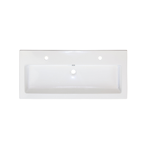 H&R Badmeubelen Djazz Wastafel - 101x45.5x4cm - 2 kraangaten - keramiek wit SW235614