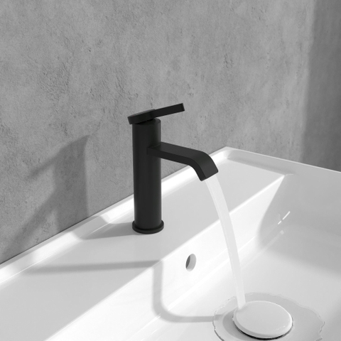 Villeroy & Boch Dawn 1 greeps wastafelkraan - zonder pop up afvoergarnituur - mat zwart SW974123