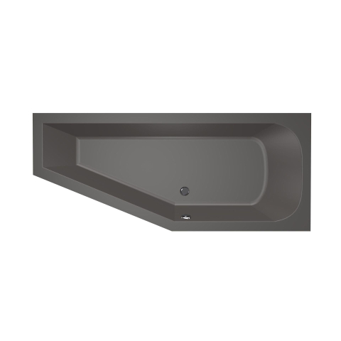 Xenz Lagoon Baignoire d'angle - 170x75x48 - bonde Centrale - Droite - Compact - acrylique - anthracite SW102982