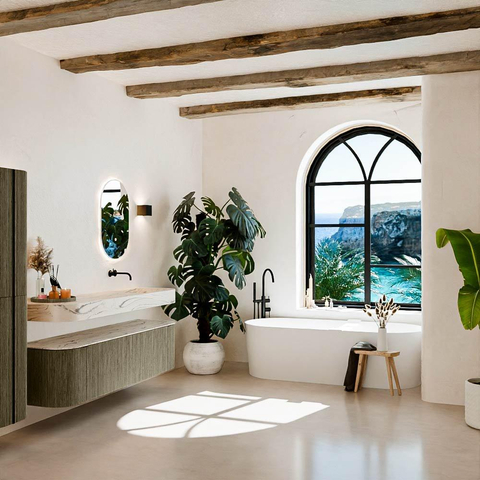 MONDIAZ THOR-DLUX 170cm badmeubel ronding links + rechts kleur Shadow met 1 lade en 2 deuren. Vrijhangende wastafel CLOUD Rechts zonder kraangat kleur Nata. SW1465657