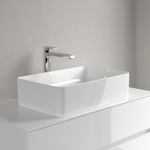 Villeroy & Boch Collaro opzetwastafel rechthoekig - 56x36cm - zonder overloop - zonder kraangat - White Alpine (glans wit) SW336039
