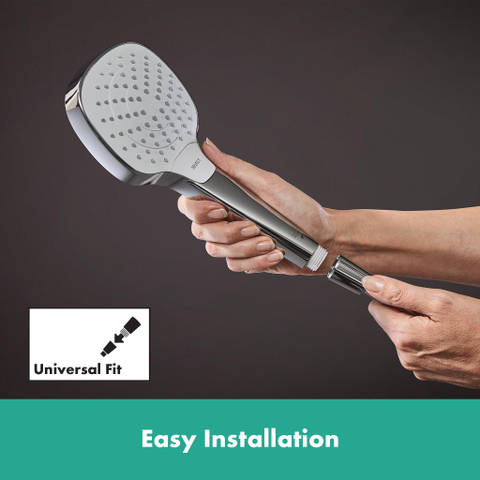 Hansgrohe Croma select e Handdouche Vario - ecosmart 1/2 x - diameter 11cm - met rain turbo rain en intense rain regenstraal wit/chroom - wit chroom 0605330