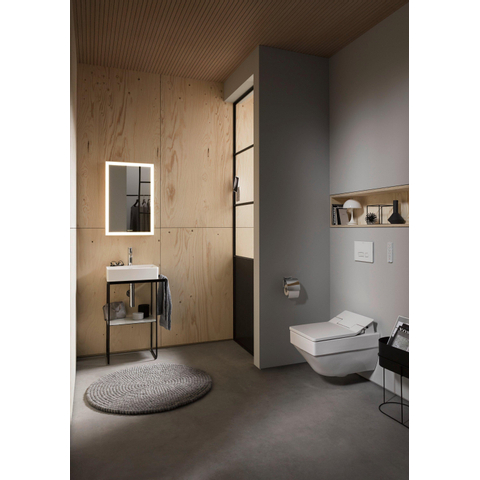 Duravit Karree Closetrolhouder - met klep - hoogglans chroom SW55120