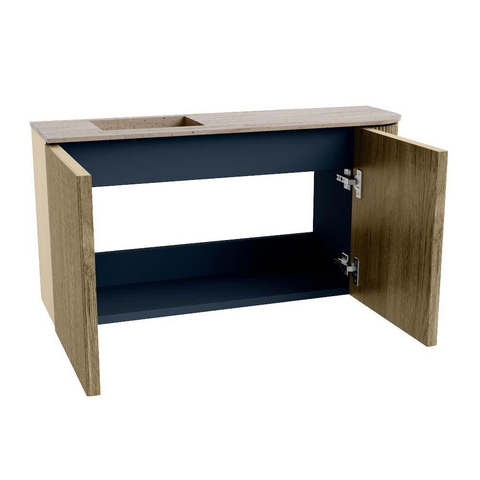 Mondiaz JOYA-DLUX Meuble de salle de bains 81,6cm - arrondi droit couleur Dusk - Vasque FAYE position Gauche 1 trou de robinet couleur Saba. SW1426086