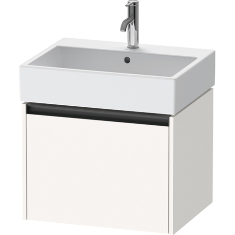 Duravit Ketho.2 Wastafelonderbouwkast - met 1 lade - 58.4x46x44cm - met greep antraciet - wit supermat SW772900