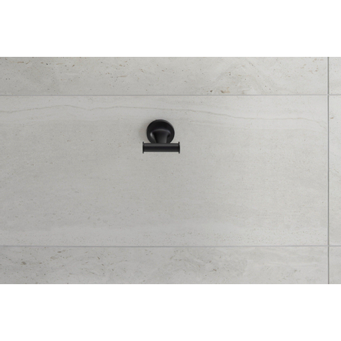 Duravit Starck T Handdoekhaak dubbel - 6x7.6cm - mat zwart SW297089