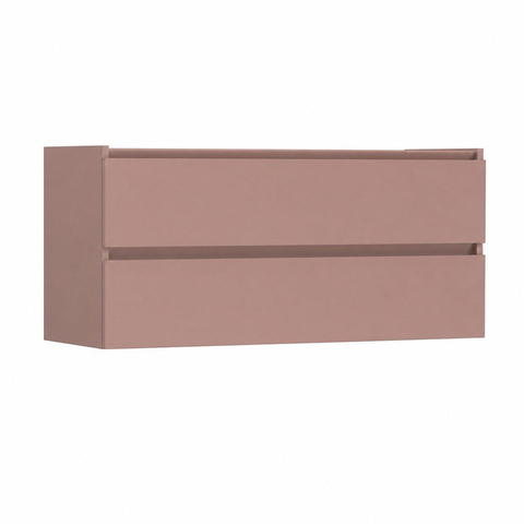 HR Badmeubelen wastafelkast - 2 laden - greeploos met greeplijst in kleur meubel - enkele sifonuitsparing - 120x55x45cm - strawberry SW1324822