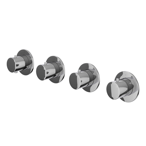 IVY Bond Partie apparente - pour mitigeur thermostatique encastré - 3 robinets d’arrêt - Symmetry - rosaces rondes Chrome SW1031009
