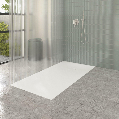 Villeroy & Boch Ecora douchebak - 160x80x4.5cm - afvoer korte zijde - white alpine (wit) SW1558923
