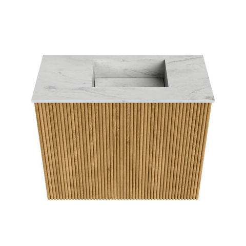 Mondiaz JOYA-DLUX 50cm toiletmeubel - kleur Oak - Wastafel FAYE positie Rechts 1 kraangat kleur Opalo. SW1422130