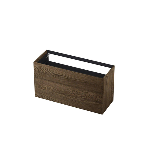 INK Wastafelonderkast - 100x45x65cm - 2 lades - push to open - met rechte opdekfronten - Eiken - Charcoal SW493709