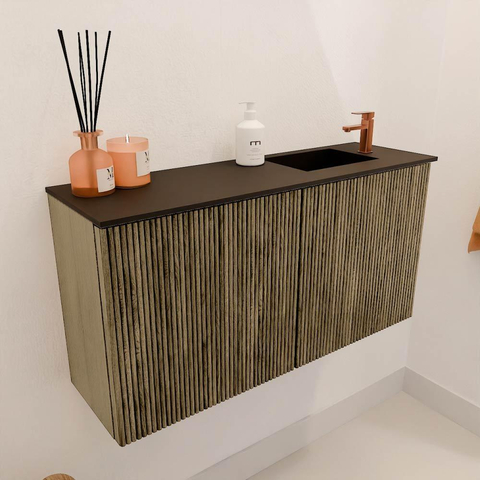 Mondiaz JOYA 80cm meuble de toilette - couleur Dusk - Vasque FAYE position Droite 1 trou de robinet couleur Urban. SW1421650
