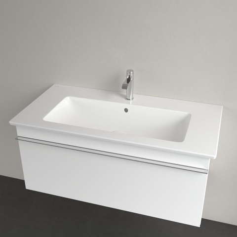 Villeroy & Boch Venticello Lavabo pour meuble avec lavabo au centre 100x50cm avec 1 trou pour robinetterie (et 2 trous perçables) avec trop plein blanc 1025120