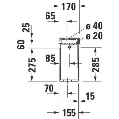 Duravit Serie 1930 Reservoir - 42x36x17cm - dualflush - inclusief Binnenwerk - wit 0293334