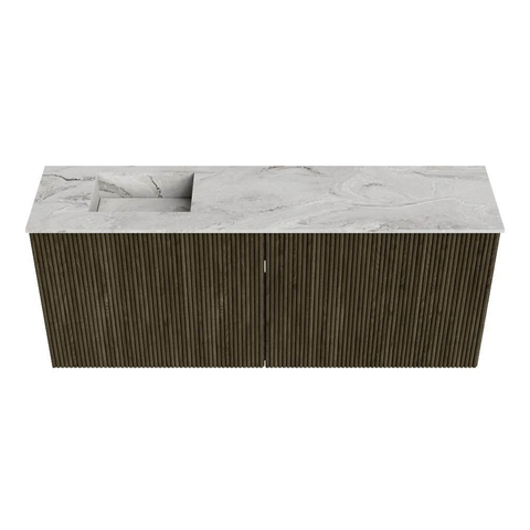 Mondiaz JOYA-DLUX 100cm toiletmeubel - kleur Shadow - Wastafel FAYE positie Links 1 kraangat kleur Glace. SW1422783